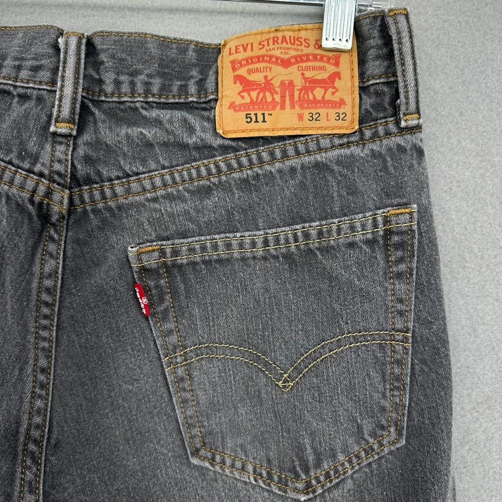 Levi's 511‎ Slim Skinny Fit Jeans Gray Denim Pants 32x32 (30x30) Emo Indie Scene
